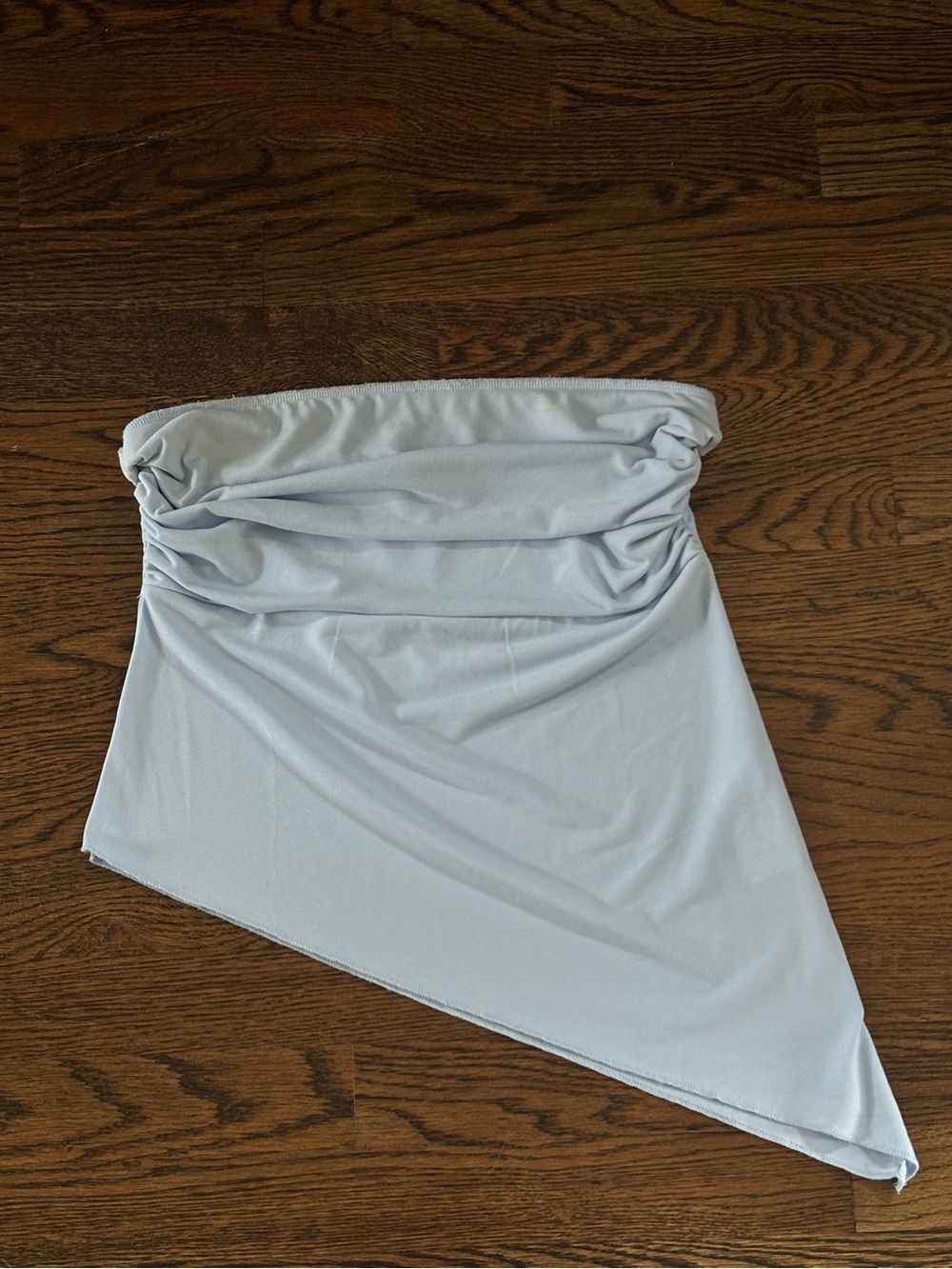 Women’s Light Blue Asymmetric Strapless Top